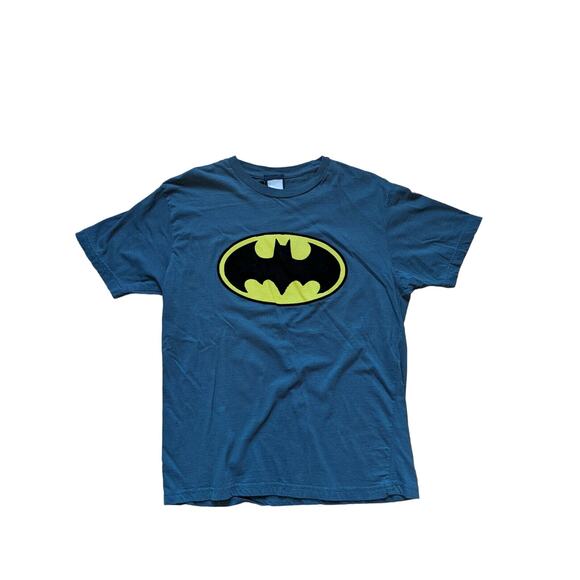 Batman DC Comics Gray T Shirt Logo Bat Symbol Size L Graphic Logo - Picture 1 of 7